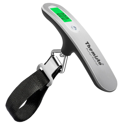Themisto TH-WS09 Digital Luggage Scale with Tare and Hold Function, Max. Weight = 50kg, Silver