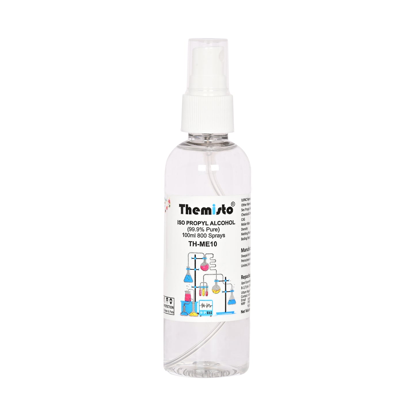 Themisto IPA ISO PROPYL RUBBING ALCOHOL Spray 100 ml (99.9% Pure) (TH-ME10)
