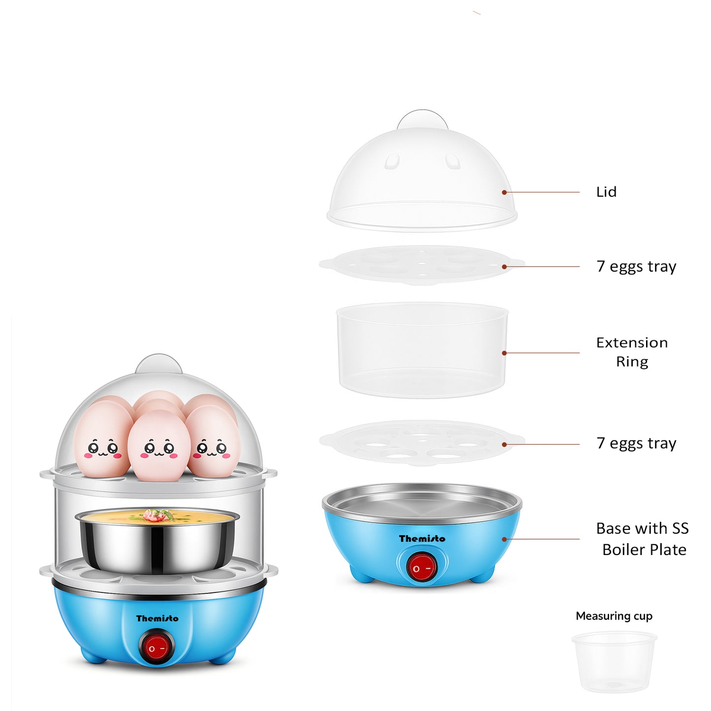 Themisto 350 W Egg Boiler/Poacher/Cooker (TH-611(14 eggs))