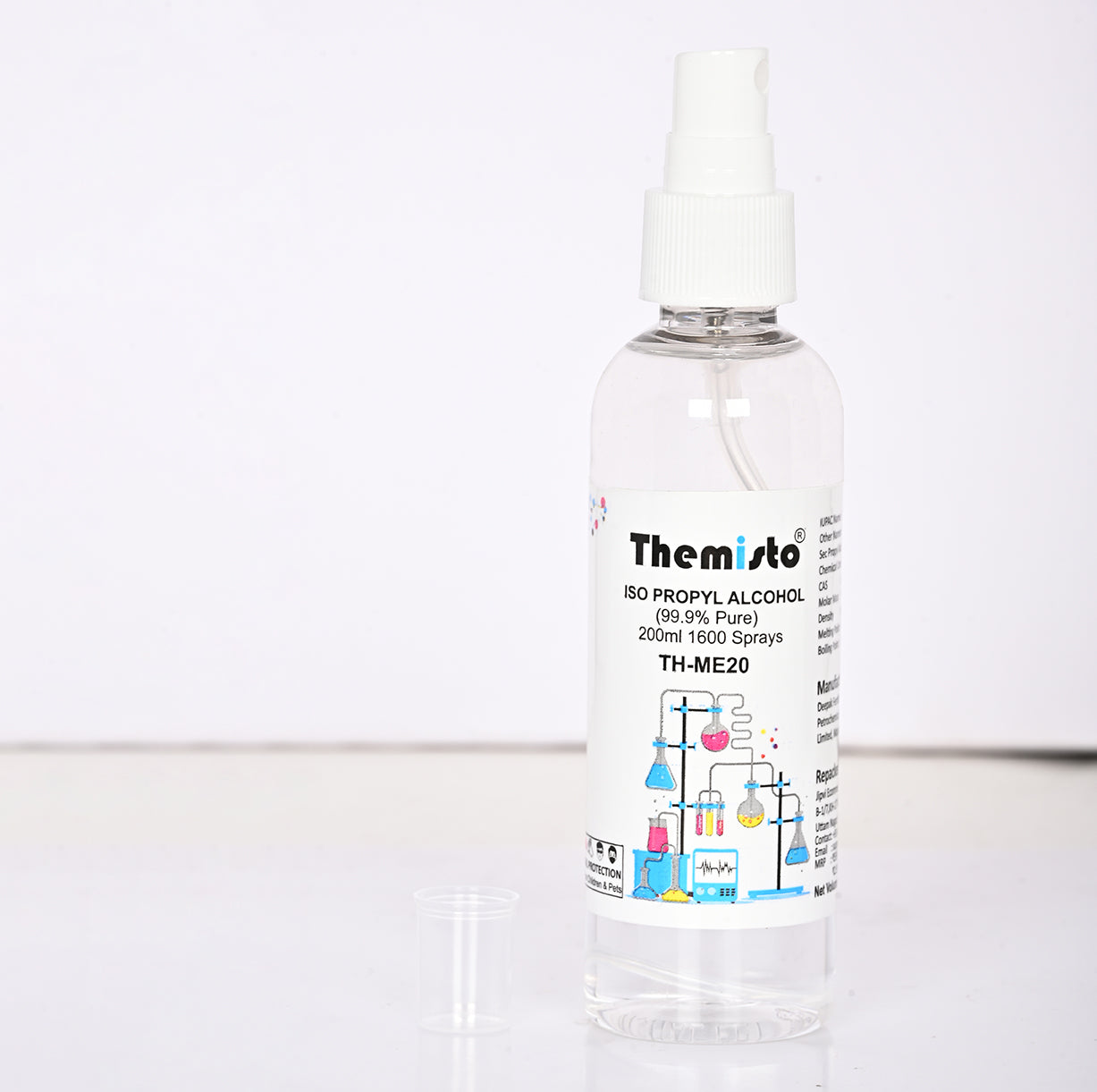 Themisto IPA ISO PROPYL RUBBING ALCOHOL Spray 200ml (99.9% Pure) (TH-ME20)