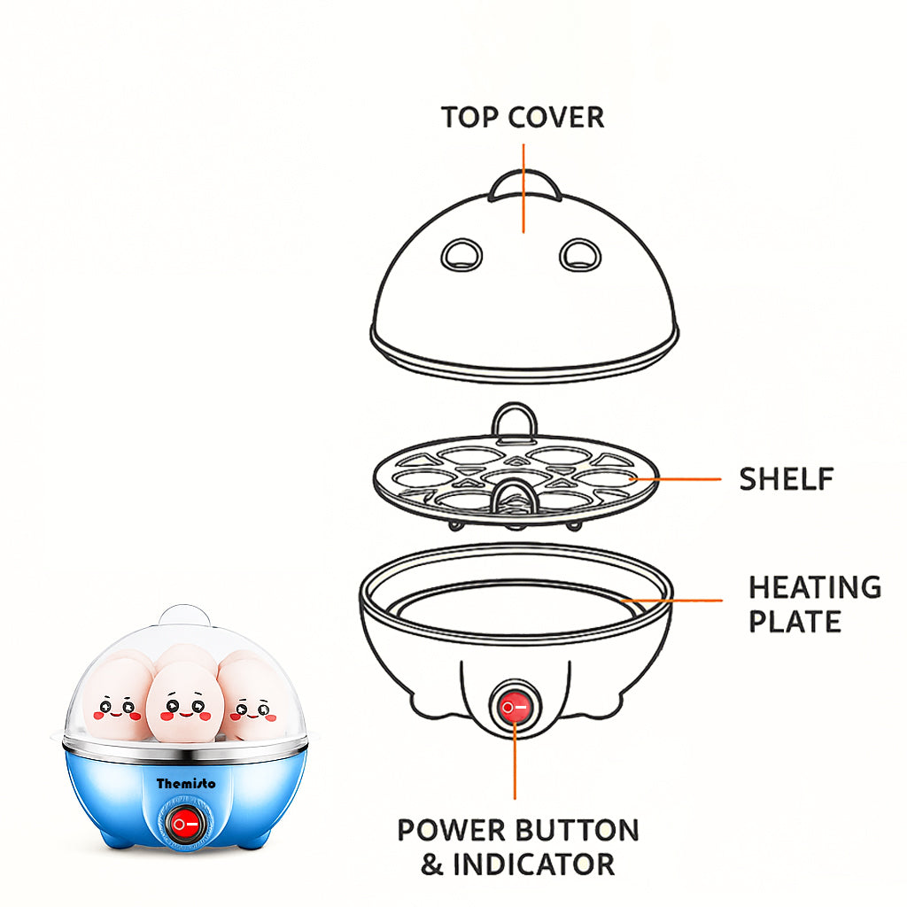 Themisto 350 W Egg Boiler/Poacher/Cooker (TH-610(7 eggs))