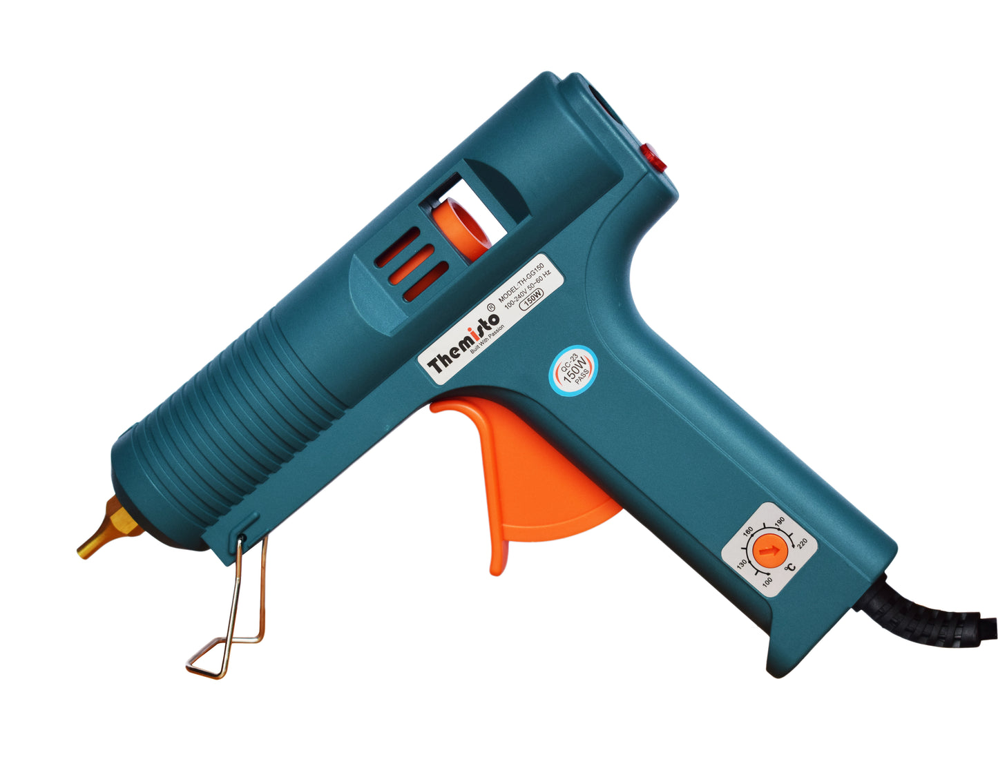 Themisto Hot Melt Glue Gun With 5 Yellow Super strong Gumming Glue sticks (TH-GG150) Military Green