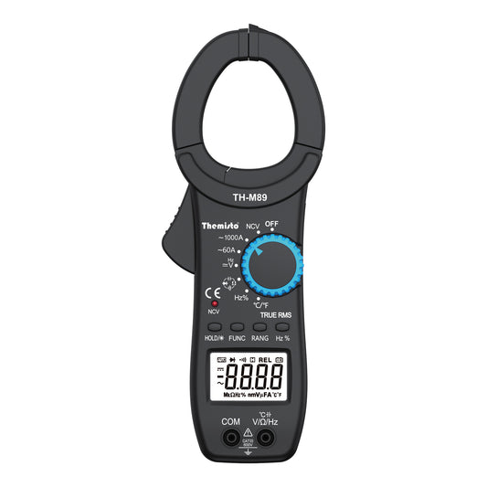THEMISTO TH-M89 Auto Range True Rms Digital Clamp Meter (1000A,6000 Counts), Black