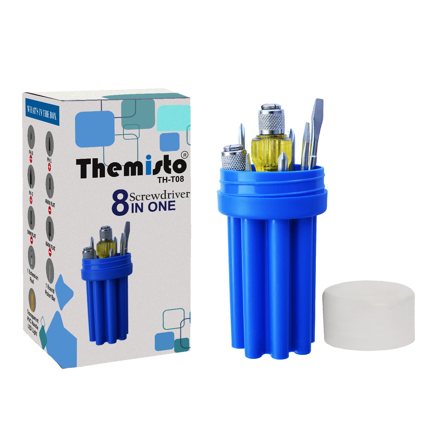 Themisto TH-T08 8 IN 1 COMBINATION SCREWDRIVER SET (pack of 8)