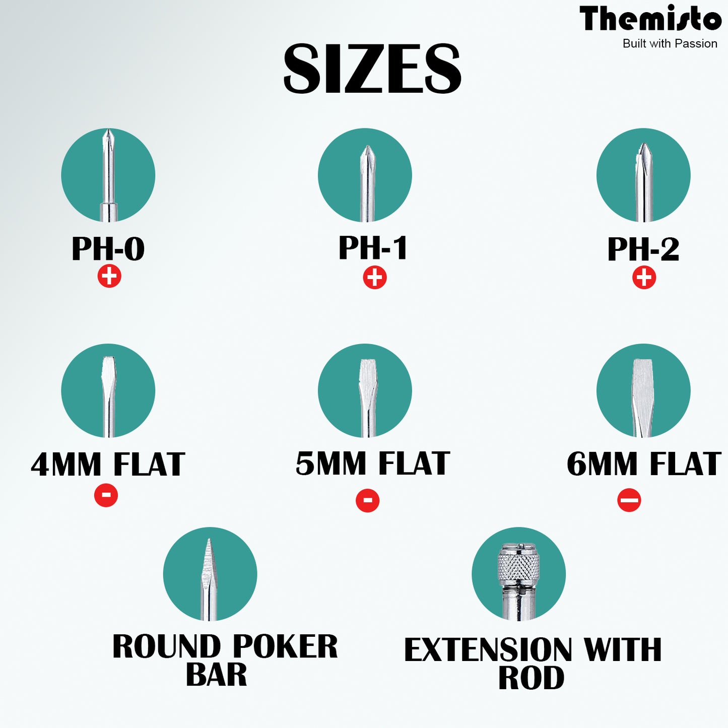 Themisto TH-T08 8 IN 1 COMBINATION SCREWDRIVER SET (pack of 8)
