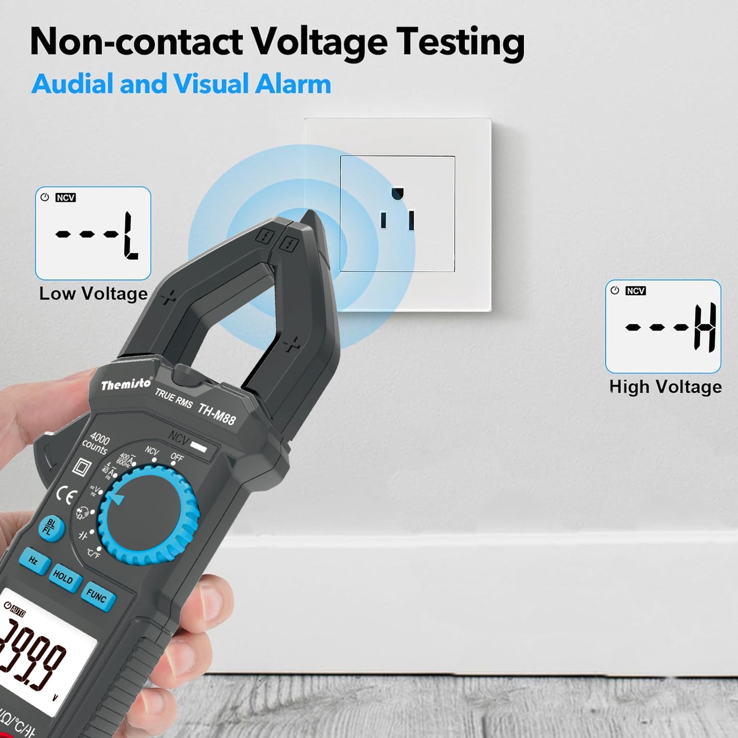 Themisto TH-M88 True RMS Digital Clamp Meter (600A,4000 Counts)