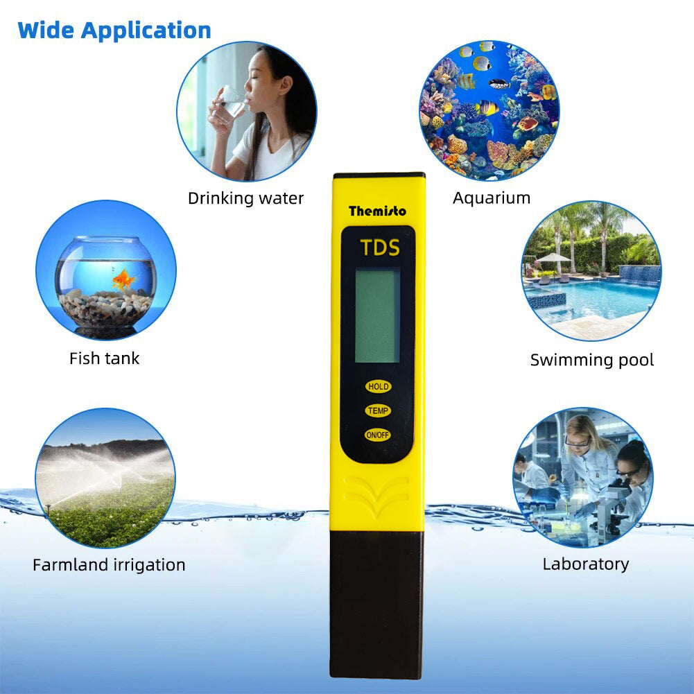 Themisto TDS-02 Digital TDS Meter, Water Quality Tester, 0-9990ppm