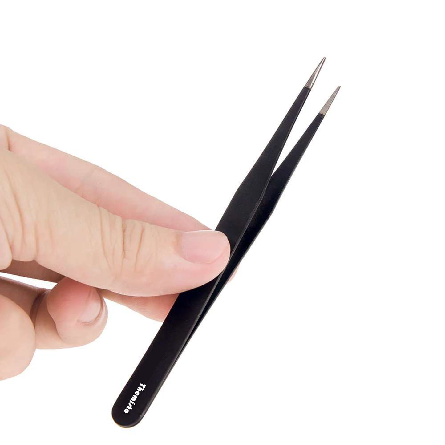 Themisto - built with passion 5 in 1 Stainless Steel Tweezer Set (Powder Coated), Black