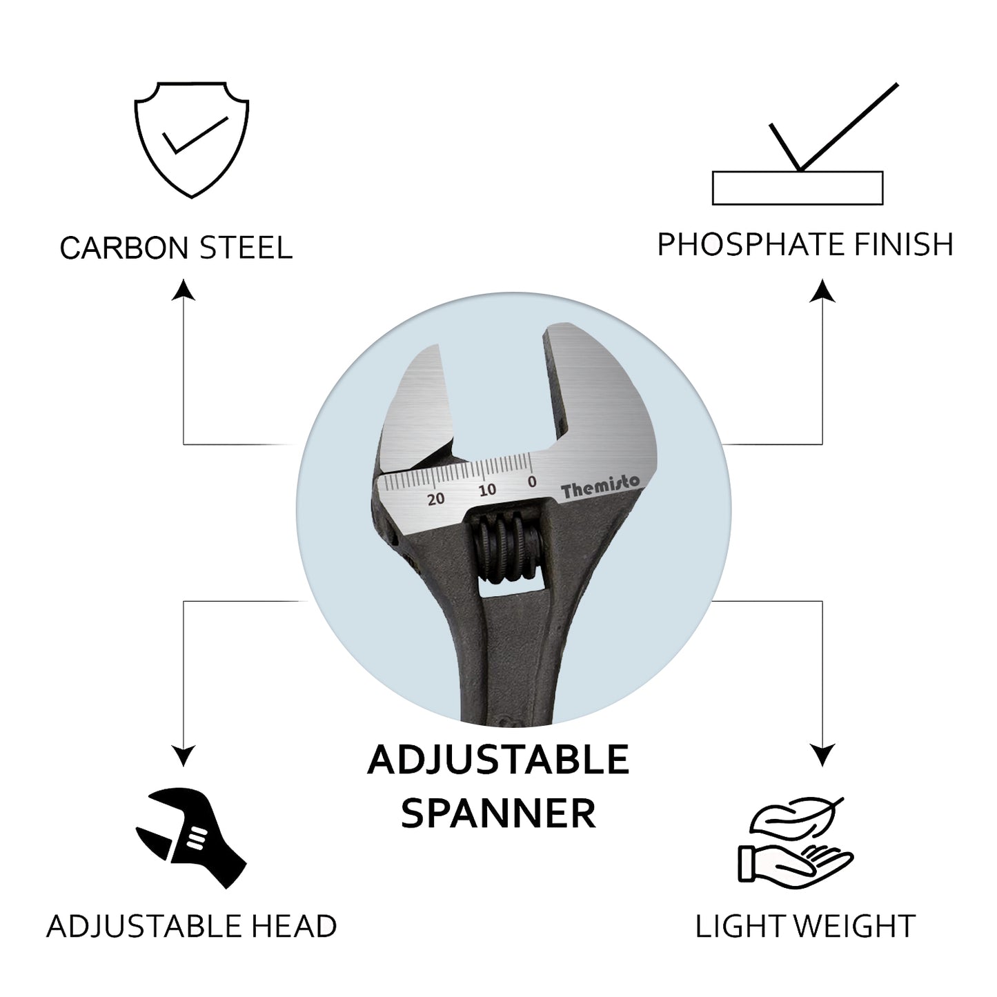 Themisto TH-T11 8 Inch Adjustable Wrench