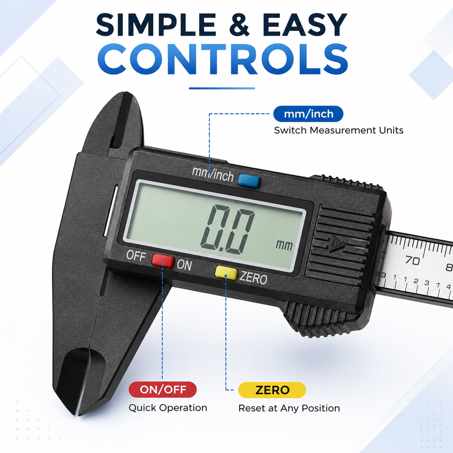 Aptechdeals AP-V150 Digital Vernier Caliper (0–150mm) | LCD Display | Plastic Body | 4 Measurement Modes | mm/Inch Conversion | Zero Setting | Precision Measuring Tool