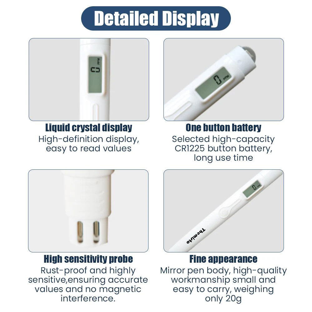 Themisto TDS-30 Digital TDS Meter, Water Quality Tester, 0-9990ppm