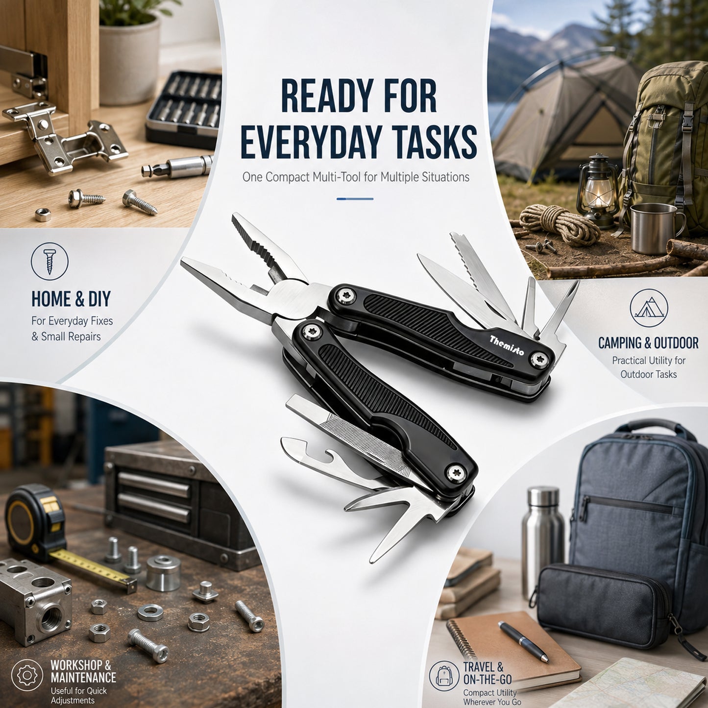 THEMISTO TH-T45 9-in-1 Multi Tool Pliers, Folding Multi Functional Hand Tool with Pliers, Knife, Saw, File, Screwdrivers & Bottle Opener, Portable Tool for DIY, Camping, Outdoor & Home Repairs