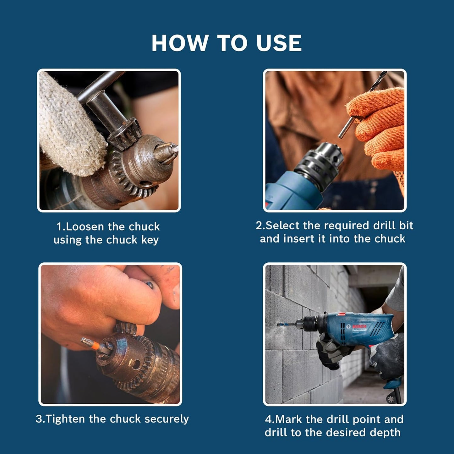 BOSCH GSB 600 Corded Electric Impact Drill | 600 W Motor | Speed upto 3000 RPM | Rated Torque of 1.4 Nm | Impact rate upto 48000 BPM | Double Insulation | 1 Year Warranty