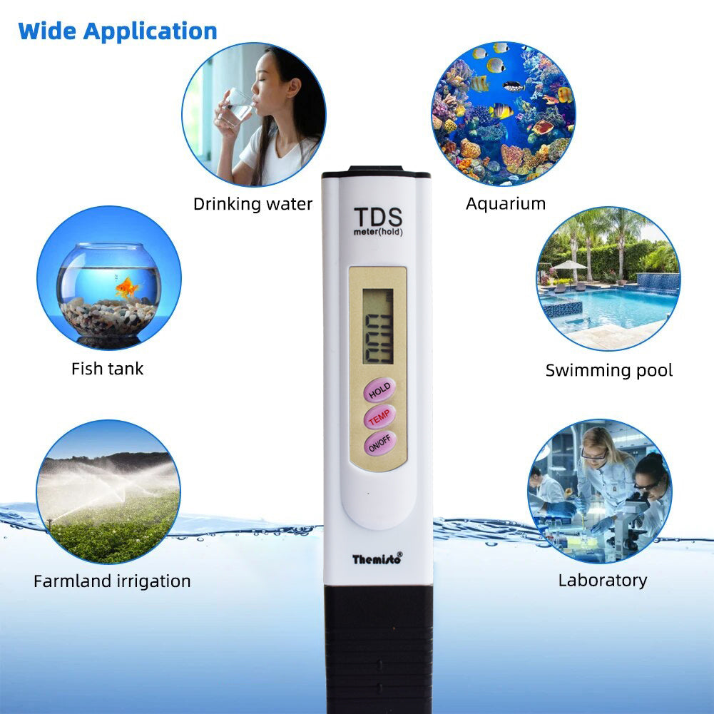Themisto TDS-01 Digital TDS Meter, Water Quality Tester, 0-9990ppm