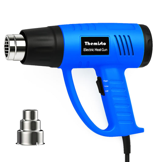 Themisto TH-HG300 2000W High Speed Heat Gun Machine | Variable Temperature 80°C to 650°C | Copper Motor | Extra Long Nozzle for Safety | Hot Air Gun
