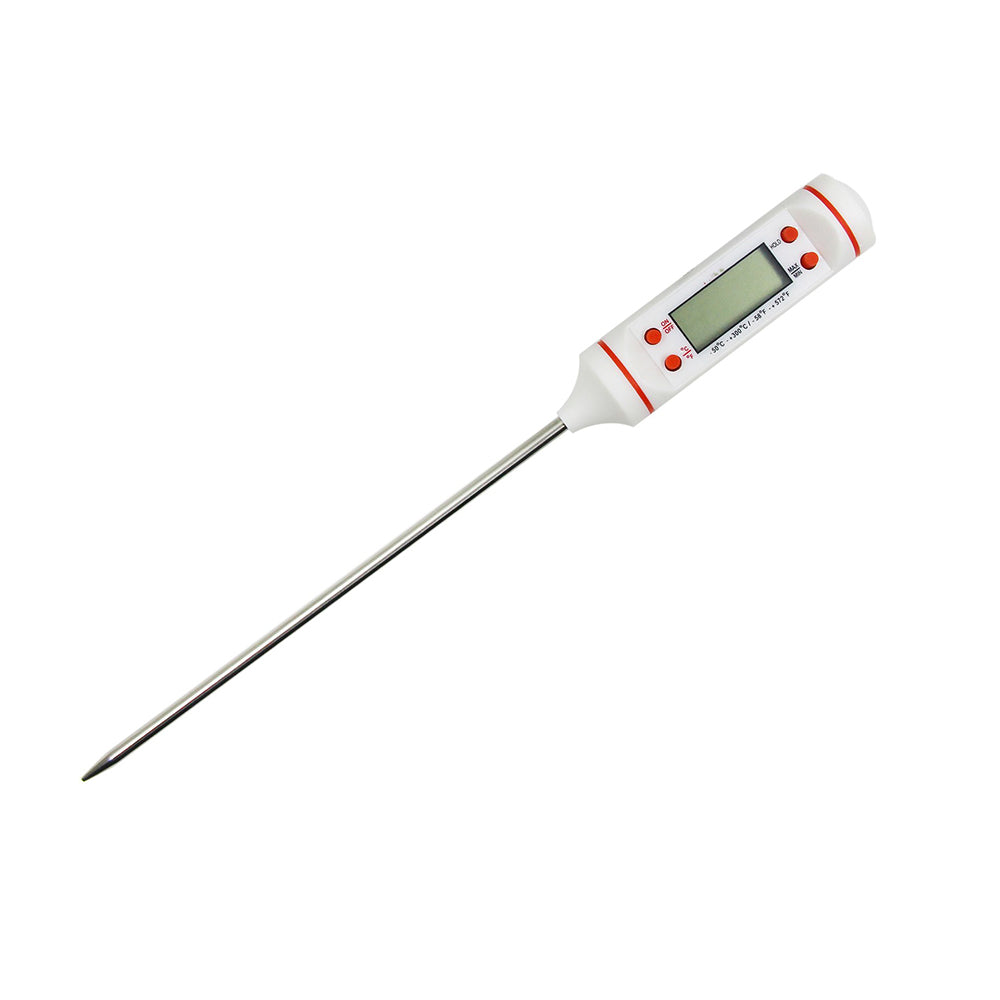 Themisto - built with passion Digital Plastic LCD Cooking Food Meat Probe Kitchen BBQ Thermometer Temperature Test Pen, Instant Read (White)