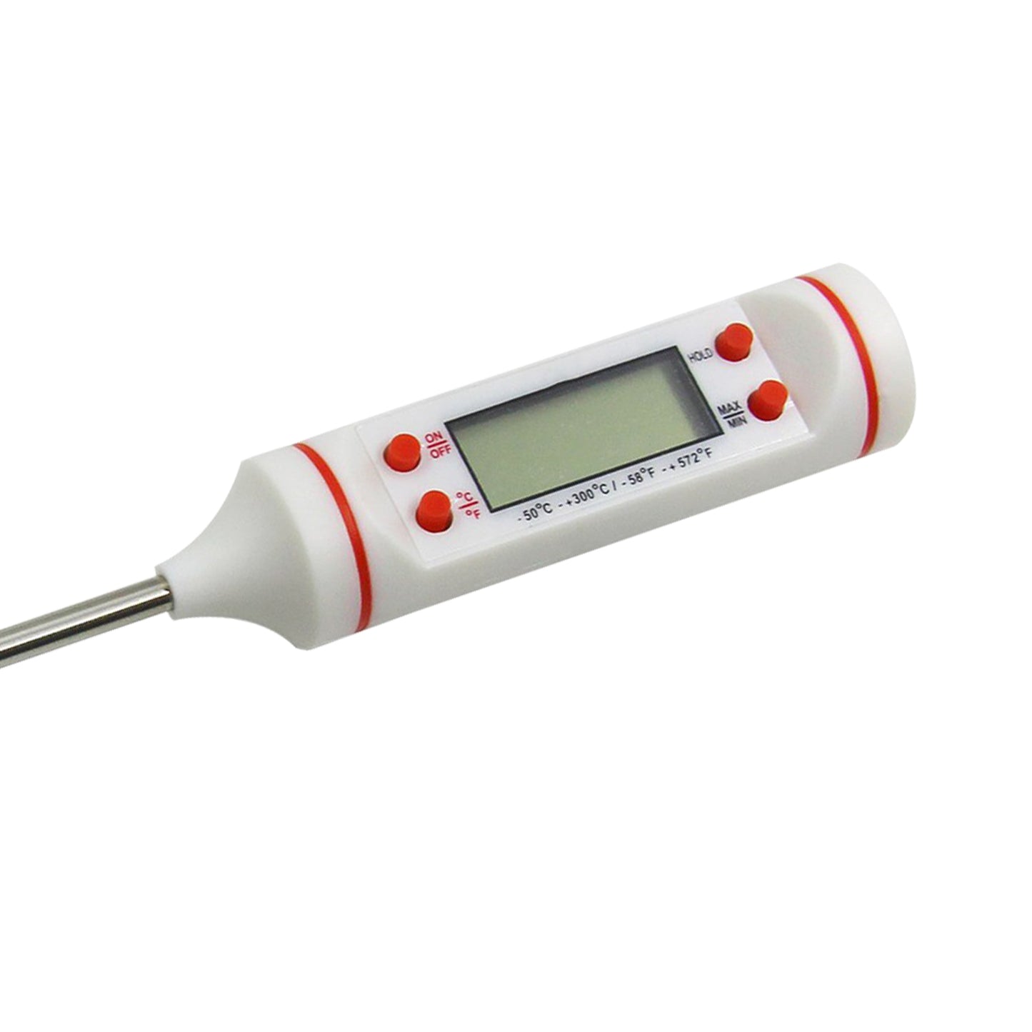 Themisto - built with passion Digital Plastic LCD Cooking Food Meat Probe Kitchen BBQ Thermometer Temperature Test Pen, Instant Read (White)