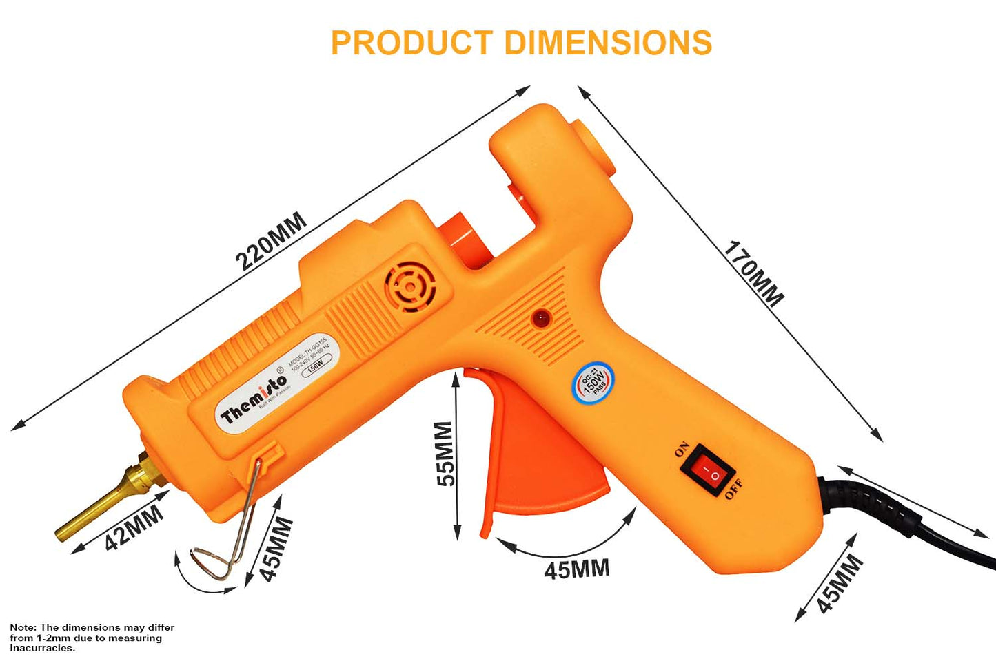 Themisto (TH-GG155) 150W Industrial Glue Gun with 5 glue sticks.