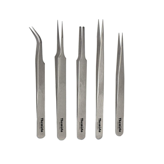 Themisto 5 in 1 Stainless Steel Tweezer Set (Stainless Steel)