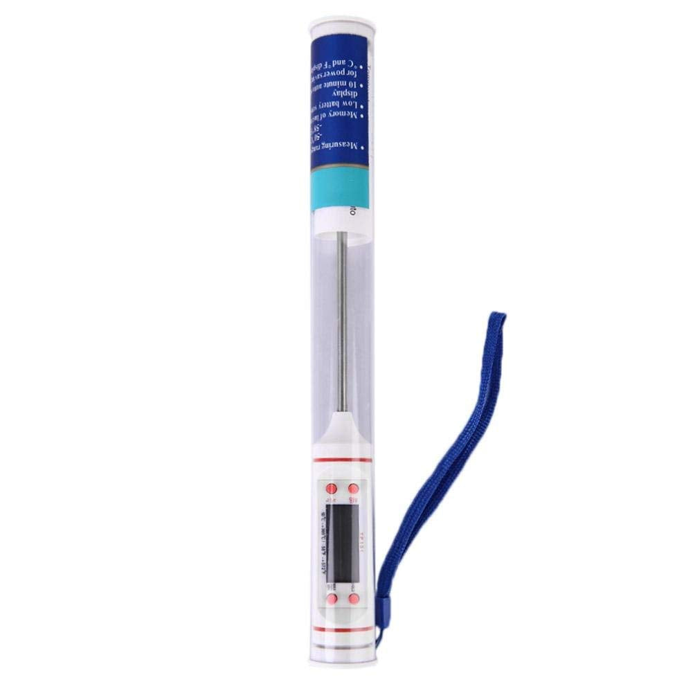 Themisto - built with passion Digital Plastic LCD Cooking Food Meat Probe Kitchen BBQ Thermometer Temperature Test Pen, Instant Read (White)