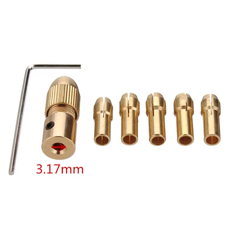 Themisto 3.17mm Shank Metal Drill Chuck Collet Bits Rotary with Screw, 0.5-3 mm for RS555 motor (3.17MM)