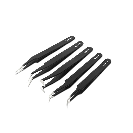 Themisto 5 in 1 Stainless Steel Tweezer Set (Powder Coated)