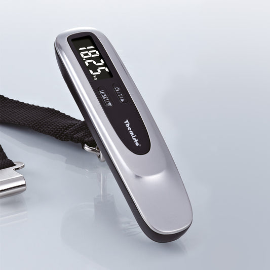 Themisto TH-WS11 Digital Luggage Scale with Target Value Setting (50kg), Silver