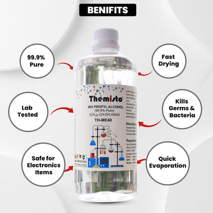 Themisto IPA ISO PROPYL ALCOHOL (99.9% Pure) (CH3)2-CH-OH (400ml)
