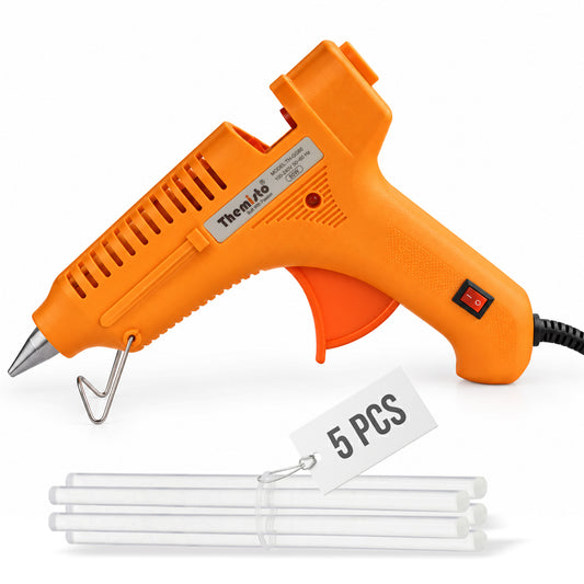 Themisto (TH-GG80) 80W Glue Gun with with 5 Glue Sticks | Triple Power Rapid Heating for Arts and Crafts, Household Sealing, Toys, Repairs and DIY Projects