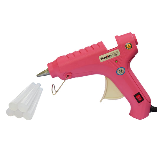 Themisto 40W Anti-Drip Glue Gun with 5 Piece Sticks (Pink)