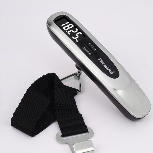 Themisto TH-WS11 Digital Luggage Scale with Target Value Setting (50kg), Silver