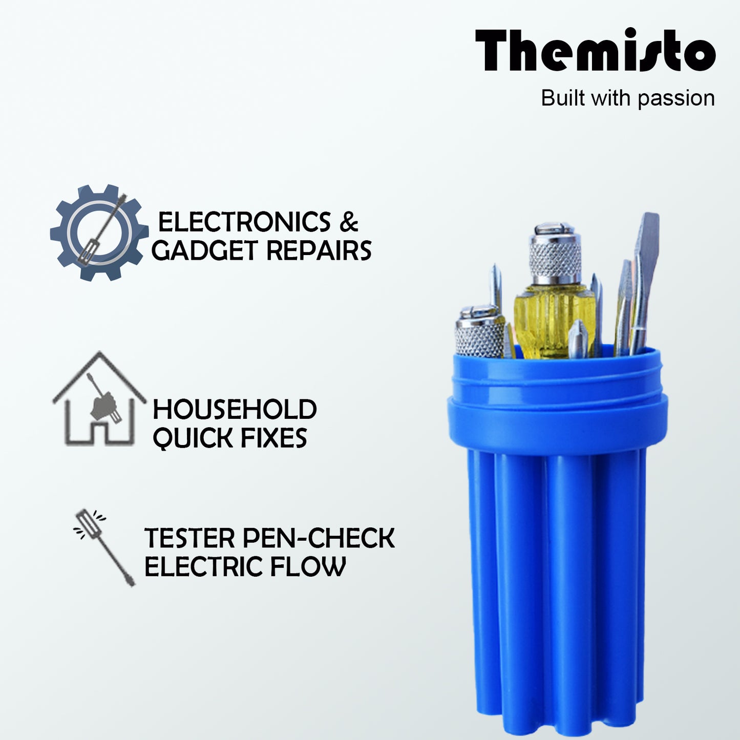 THEMISTO TH-T08 8 IN 1 COMBINATION SCREWDRIVER SET (pack of 8)