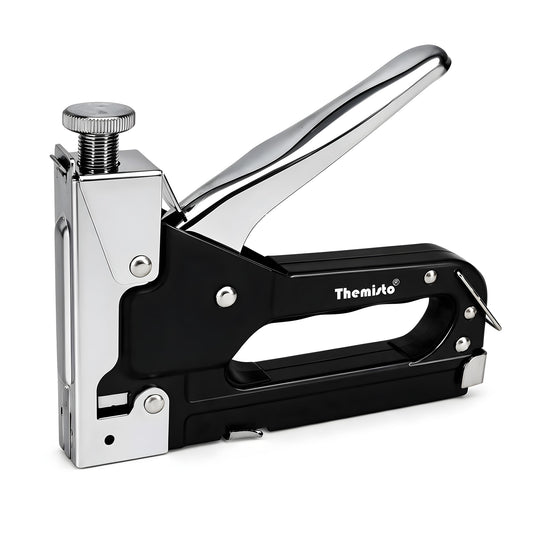 Themisto TH-T50 Heavy Duty Staple Gun | Manual Hand Tacker | Adjustable Pressure | Steel Body | Quick Jam Release | Ideal for Upholstery, Wood, Furniture, Carpets & DIY Projects