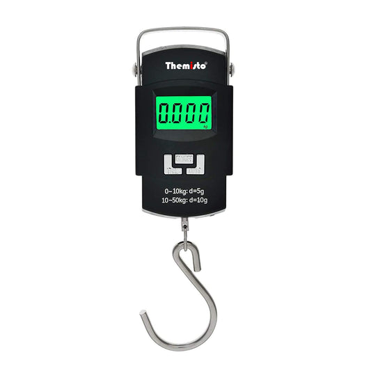 Themisto TH-WS01 Digital Hanging Luggage Scale | 50kg Portable Travel Weighing Scale with LCD Display (Black)