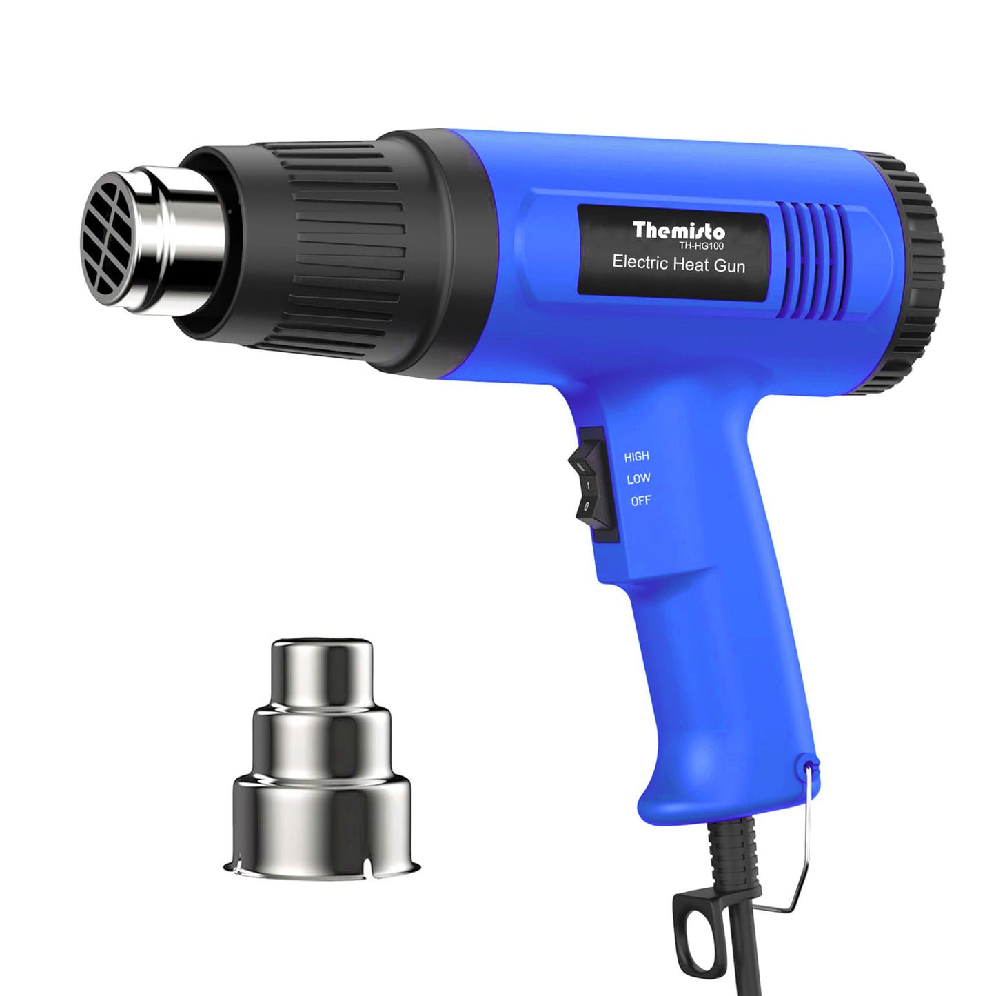 Themisto TH-HG100 1800W High Speed Heat Gun Machine | Dual Temperature 350°C to 550°C | Copper Motor | Extra Long Nozzle for Safety | Hot Air Gun