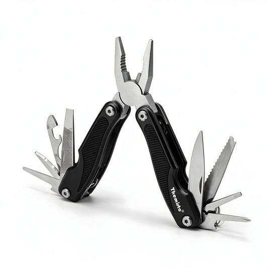 THEMISTO TH-T45 9-in-1 Multi Tool Pliers, Folding Multi Functional Hand Tool with Pliers, Knife, Saw, File, Screwdrivers & Bottle Opener, Portable Tool for DIY, Camping, Outdoor & Home Repairs