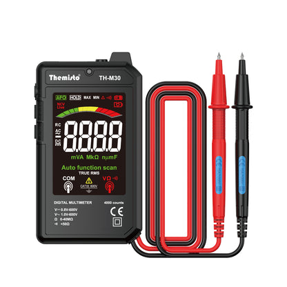 Themisto TH-M30 Smart Digital Multimeter | True RMS | 4000 Counts | Auto Function Scan | NCV Live Detection | AC/DC Voltage Tester | Resistance, Continuity Tester | LCD Display with Test Leads