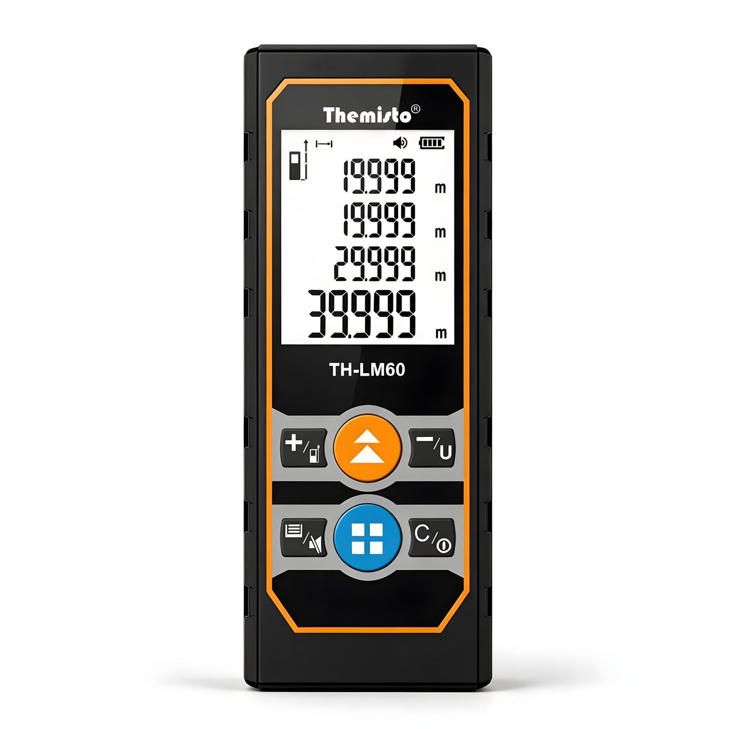Themisto TH-LM60 Laser Distance Meter | 60M Range | Area, Volume & Pythagorean Measurement | Backlit LCD | Unit Conversion | Memory Function