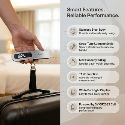 Themisto TH-WS10 Digital Luggage Scale with Target Value Setting (50kg)