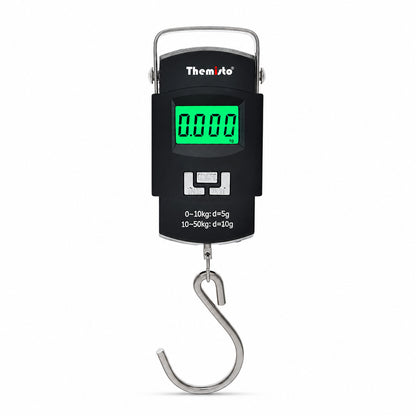Themisto TH-WS01 Digital Hanging Luggage Scale | 50kg Portable Travel Weighing Scale with LCD Display (Black)