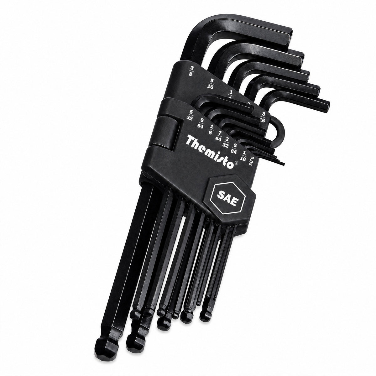 THEMISTO TH-T113S 13 Pcs SAE Hex Key Set | Inch Allen Key Set | L-Shaped Hex Wrenches | SAE Size Set with Storage Holder