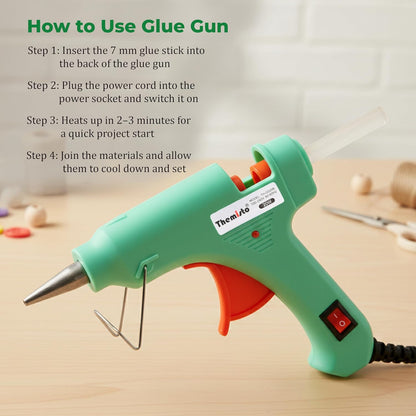 Themisto TH-GG20B 20 Watt Mini Hot Melt Glue Gun with 10 Glue Sticks for DIY Art and Crafts…