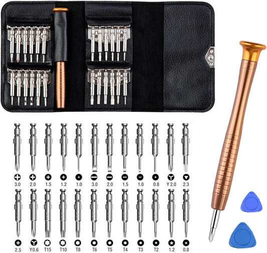 Themisto 27 in 1 Precision Screwdriver Set Multi Pocket Repair Tool Kit for Mobiles, Laptops, Electronics