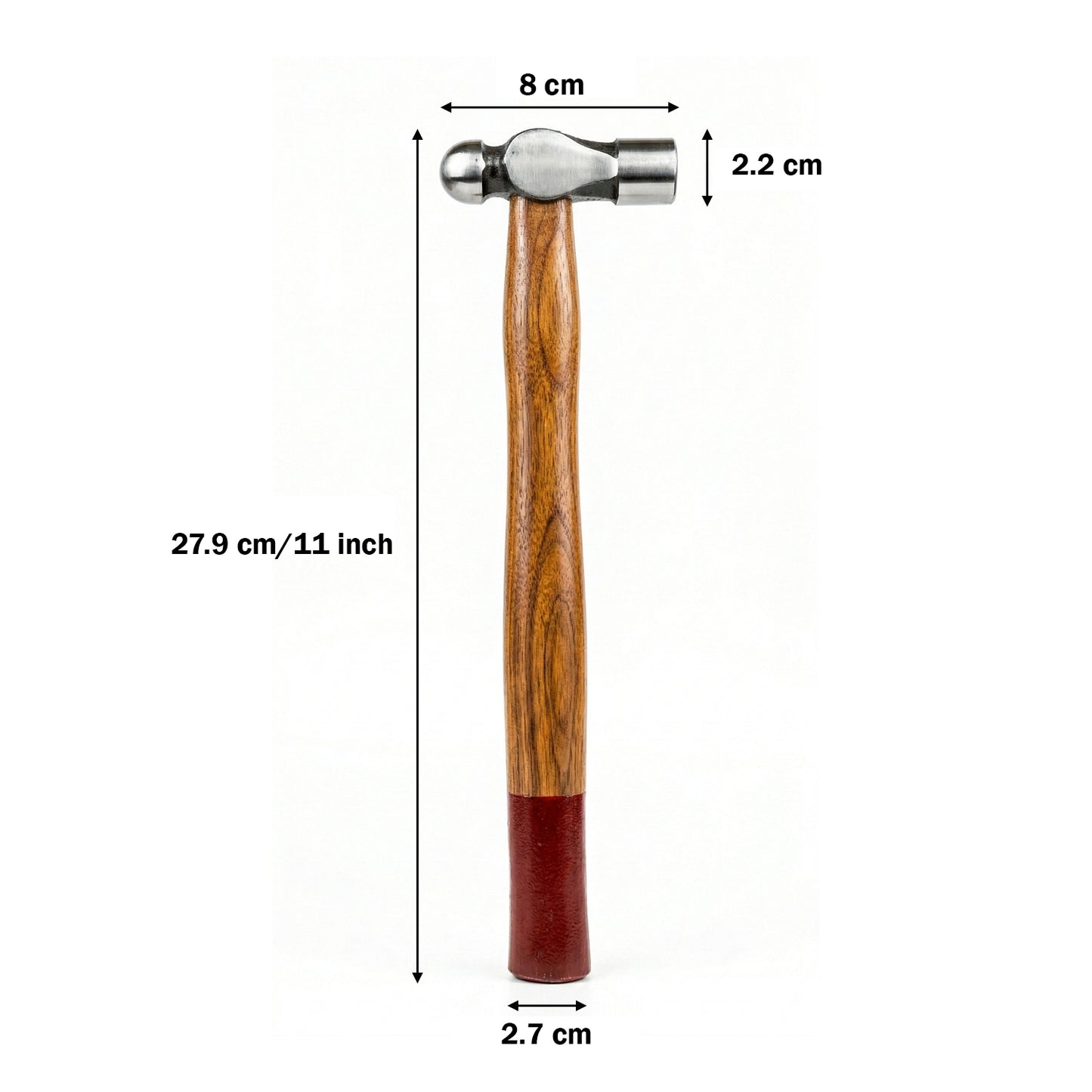 Themisto TH-T34 300g Forged Steel Head Ball Peen Hammer with Seasoned Wooden Handle | Strong Non-Slip Grip | Ideal for Home DIY and Professional Use