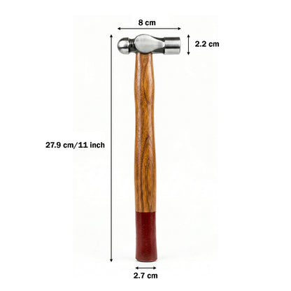 Themisto TH-T34 300g Forged Steel Head Ball Peen Hammer with Seasoned Wooden Handle | Strong Non-Slip Grip | Ideal for Home DIY and Professional Use