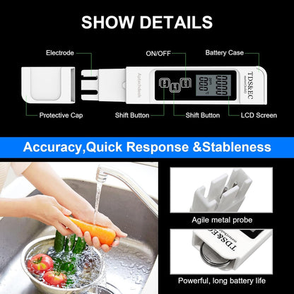 Aptechdeals TDS EC Meter/Digital TDS Meter with Temperature And Water Quality Measurement For Ro Purifier (TDS EC)