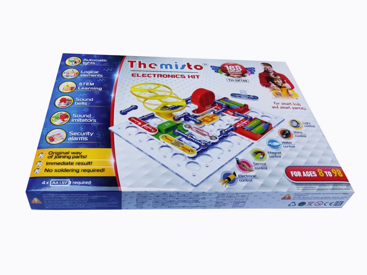 Themisto TH-SK188 Electronic Learning Kit with 188 Experiments/Snap Circuit Kit