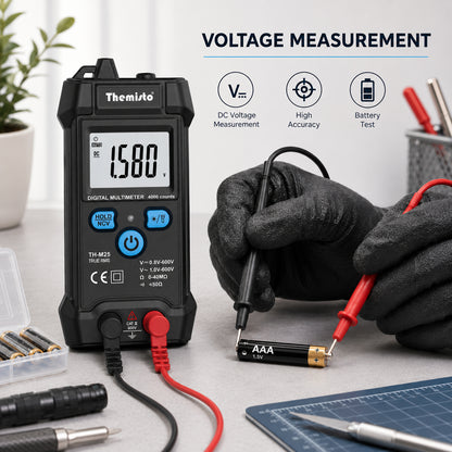 Themisto TH-M25 Digital Smart Multimeter | True RMS | 4000 Counts | Auto Detection | NCV Live Wire Detection | AC/DC Voltage Tester | Resistance & Continuity Tester | Backlit LCD Display
