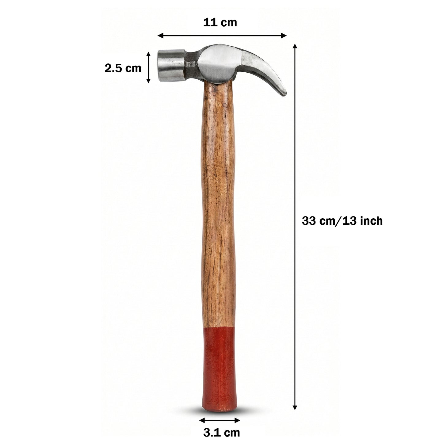 Themisto TH-T33 3/4 lbs Forged Steel Head Claw Hammer with Seasoned Wooden Handle | Strong Non-Slip Grip | Ideal for Home DIY and Professional Use