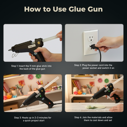 Themisto 40W Hot Melt Glue Gun with Anti Drip for Arts and Crafts, DIY Projects (Black) -5 Pieces